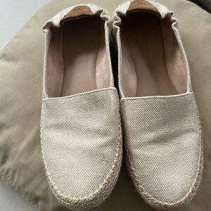 Sperry Ivory Gold Elastic Back Espadrilles, 8.5